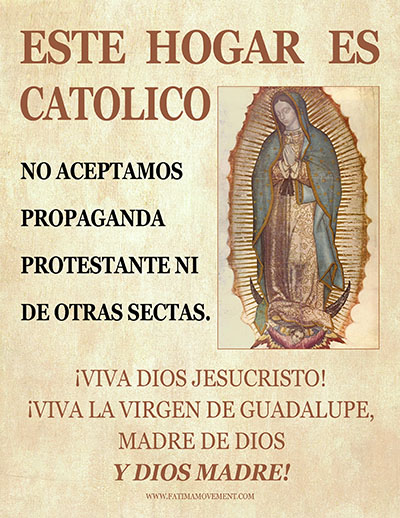 Fatima Movement Este Hogar es Catolico Flier - Spanish