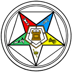 O.E.S. logo, a pentagram