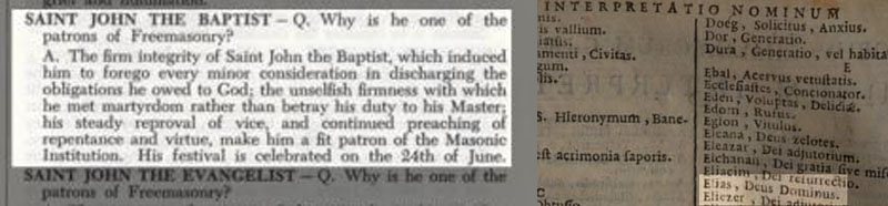 John the Haptist is a patron saint of Freemasonry