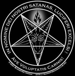 The symbol of the church of Satan, a pentagram
