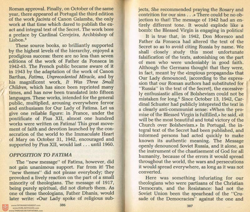 The Whole Truth About Fatima Volume 1 pages 386-387