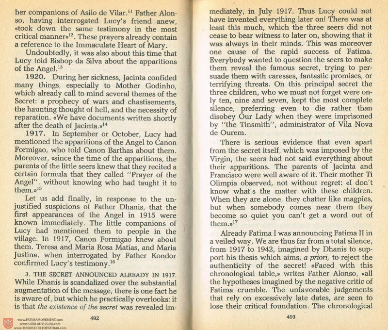 The Whole Truth About Fatima Volume 1 pages 492-493