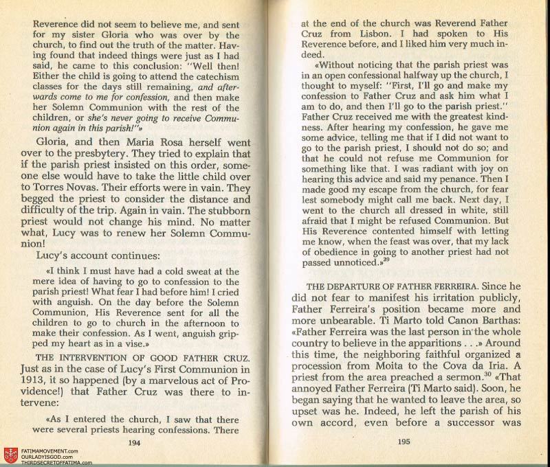 The Whole Truth About Fatima Volume 2 pages 180-181