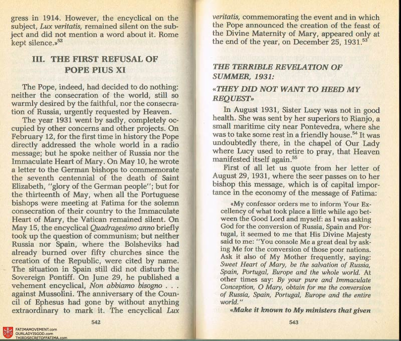 The Whole Truth About Fatima Volume 2 pages 520-521
