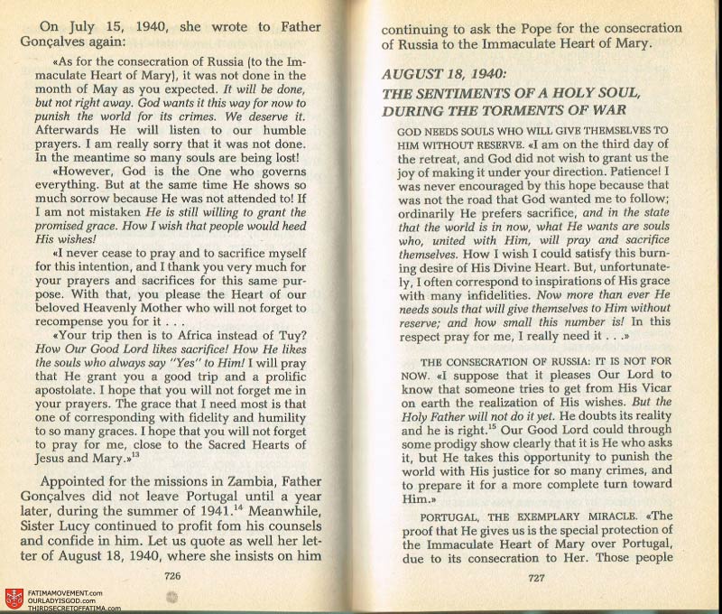 The Whole Truth About Fatima Volume 2 pages 704-705