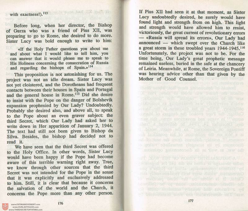 The Whole Truth About Fatima Volume 3 pages 176-177
