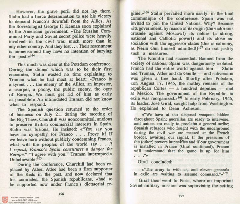 The Whole Truth About Fatima Volume 3 pages 196-197