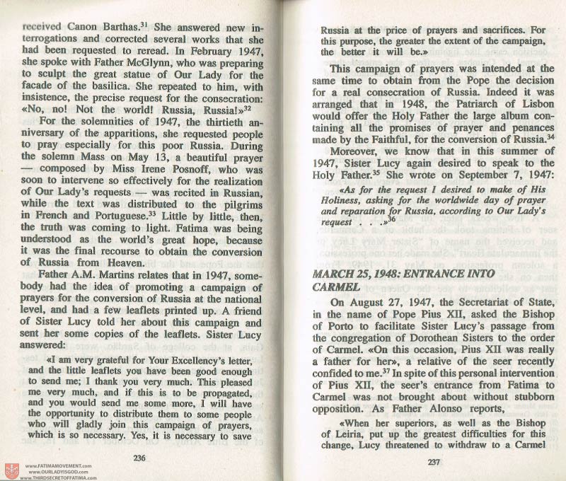 The Whole Truth About Fatima Volume 3 pages 236-237