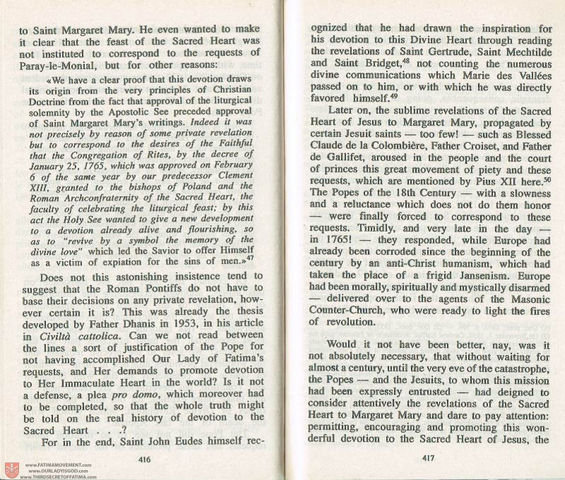 The Whole Truth About Fatima Volume 3 pages 416-417