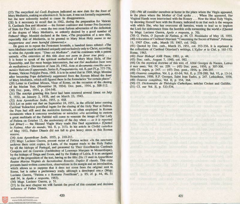The Whole Truth About Fatima Volume 3 pages 420-421