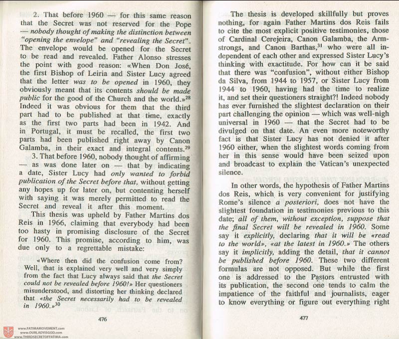 The Whole Truth About Fatima Volume 3 pages 476-477