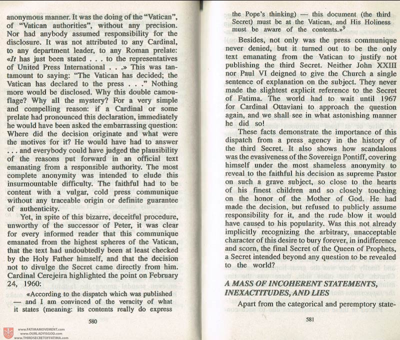 The Whole Truth About Fatima Volume 3 pages 580-581