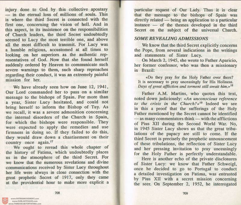 The Whole Truth About Fatima Volume 3 pages 708-709