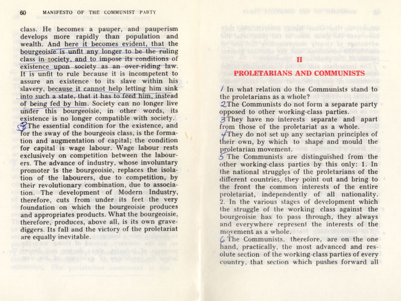 Jewish Freemason Karl Marx's Communist Manifesto, 1977 copy page 0338