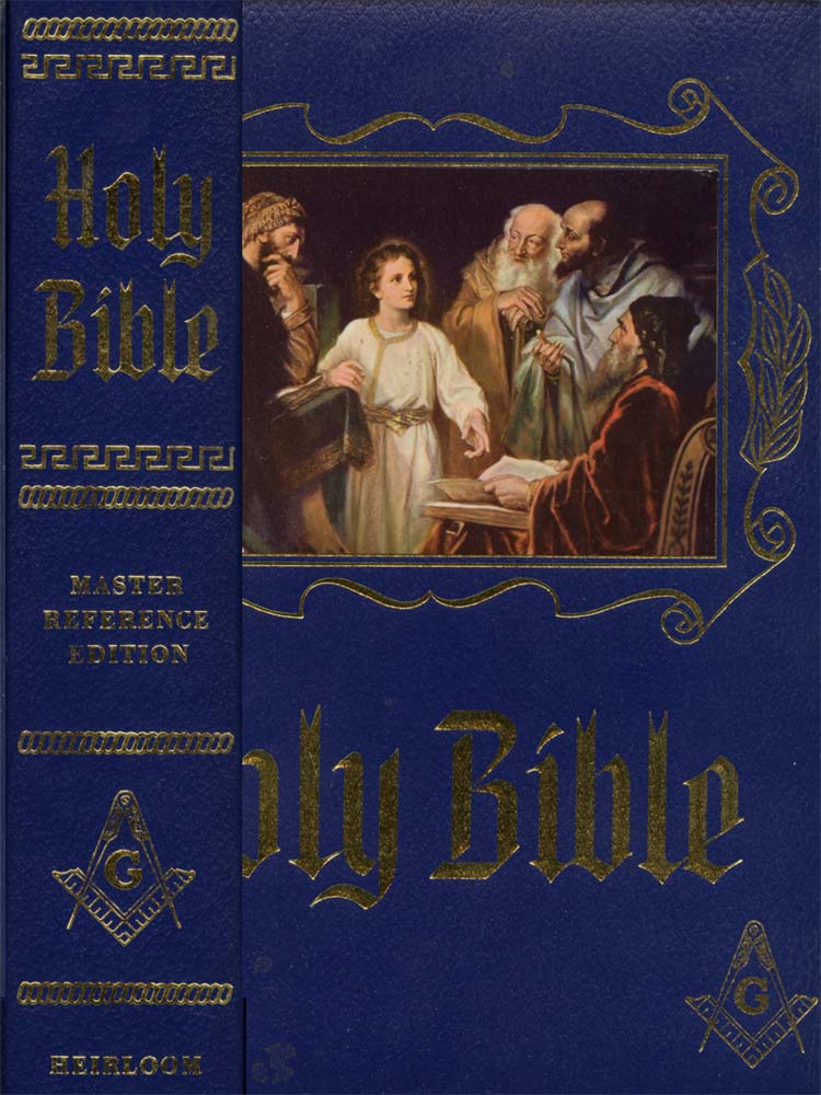 Cover of the Masonic Holy Bible with the heretical Masonic Jesus on the cover