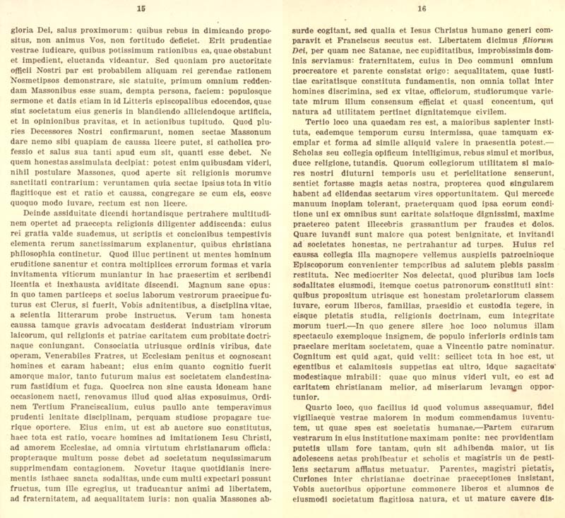 Freemason Albert Pike vs. Freemason Leo XIII: 1884 Humanum Genus pp. 15-16