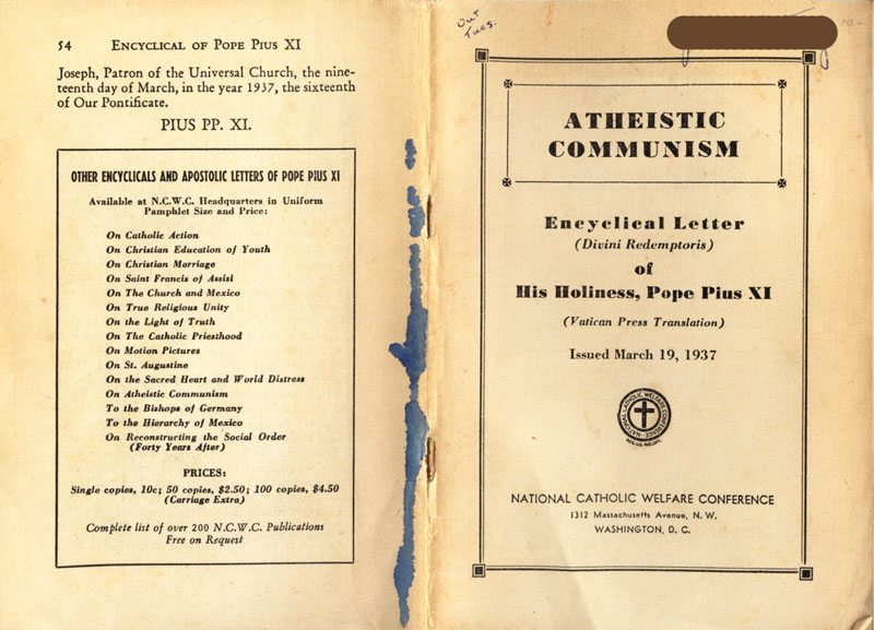 Antipope Pius XI Atheistic Communism Encyclical scan 01