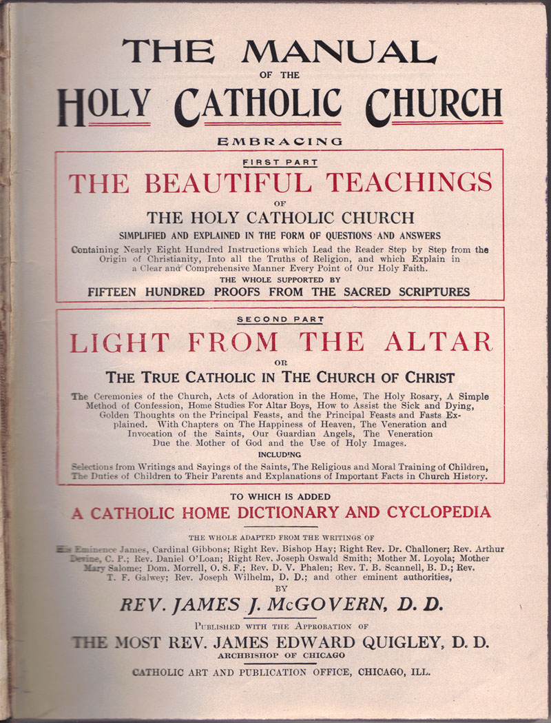 The Manual of The Holy Catholic Church a