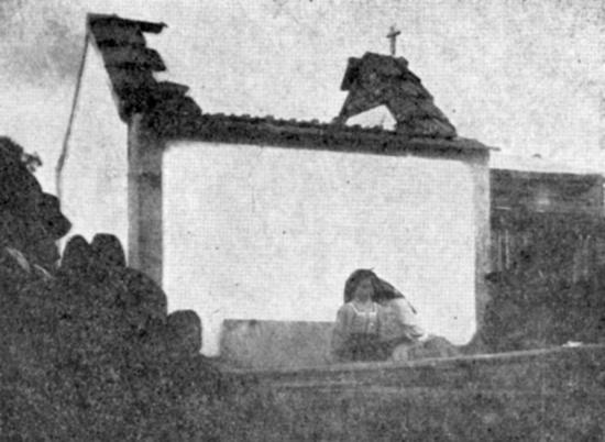 Rare photograph of a small Church built near the site of the Fatima Apparitions in Portugal, destroyed with dynamite by Freemasons in 1921.