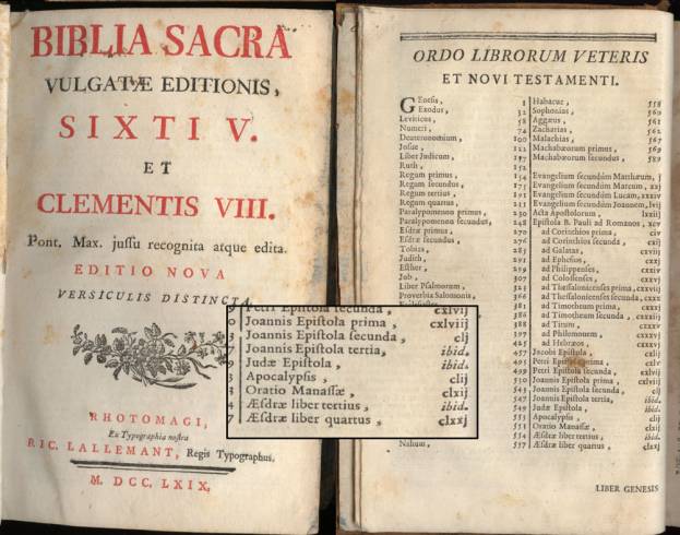 The deleted end of the bible exists in the 1769 Latin Vulgate
