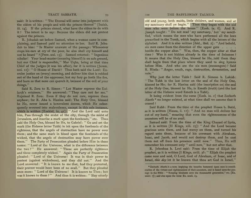 Pages 99-100 of Volume I of the Babylonian Talmud