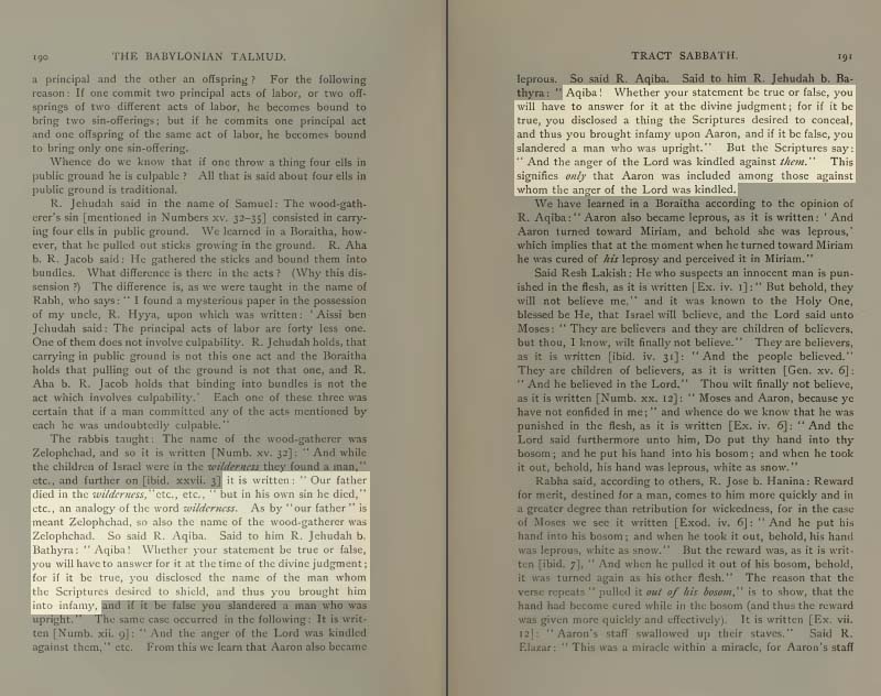 Pages 190-1 of Volume II of the Babylonian Talmud