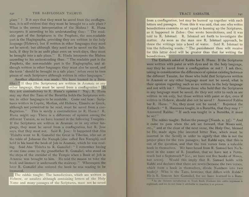 Pages 240-241 of Volume II of the Babylonian Talmud