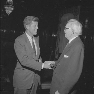 the “put a man on the moon” U.S. President John F. Kennedy and David O. McKay (who was president of the Mormon sect, founded by Freemason John Smith)