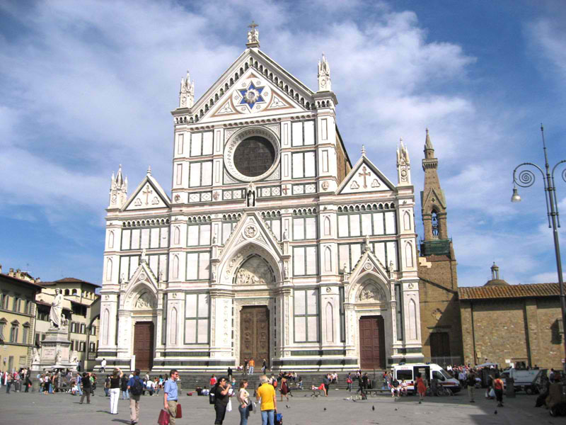 IHS in Center of Hexagram, Basilica of Santa Croce, Florence, Italy, 2008.