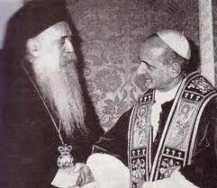 Freemason Antipope Paul VI shares a Masonic handshake with the leader of the Russian Orthodox Church