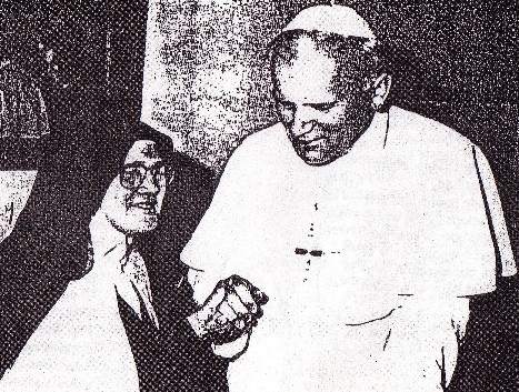 The fake Sister Lucy with Antipope John Paul II