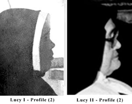 Profile Photographs of the Real Sister Lucia and the fake Sister Lucy