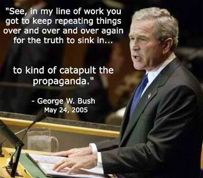 U.S. Freemason President George H.W. Bush explains how he must catapult the propaganda.