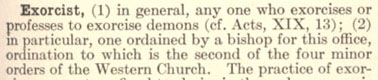 Catholic Encyclopedia - Exorcist